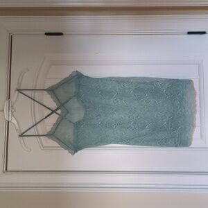Victoria's Secret sheer seafoam green lingerie chemise gown size XL, EUC